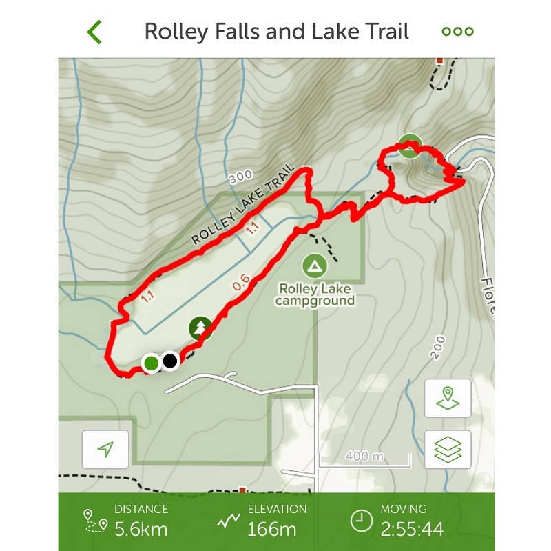 PerfectDayToPlay Rolley Lake and Falls Trail - trail map full