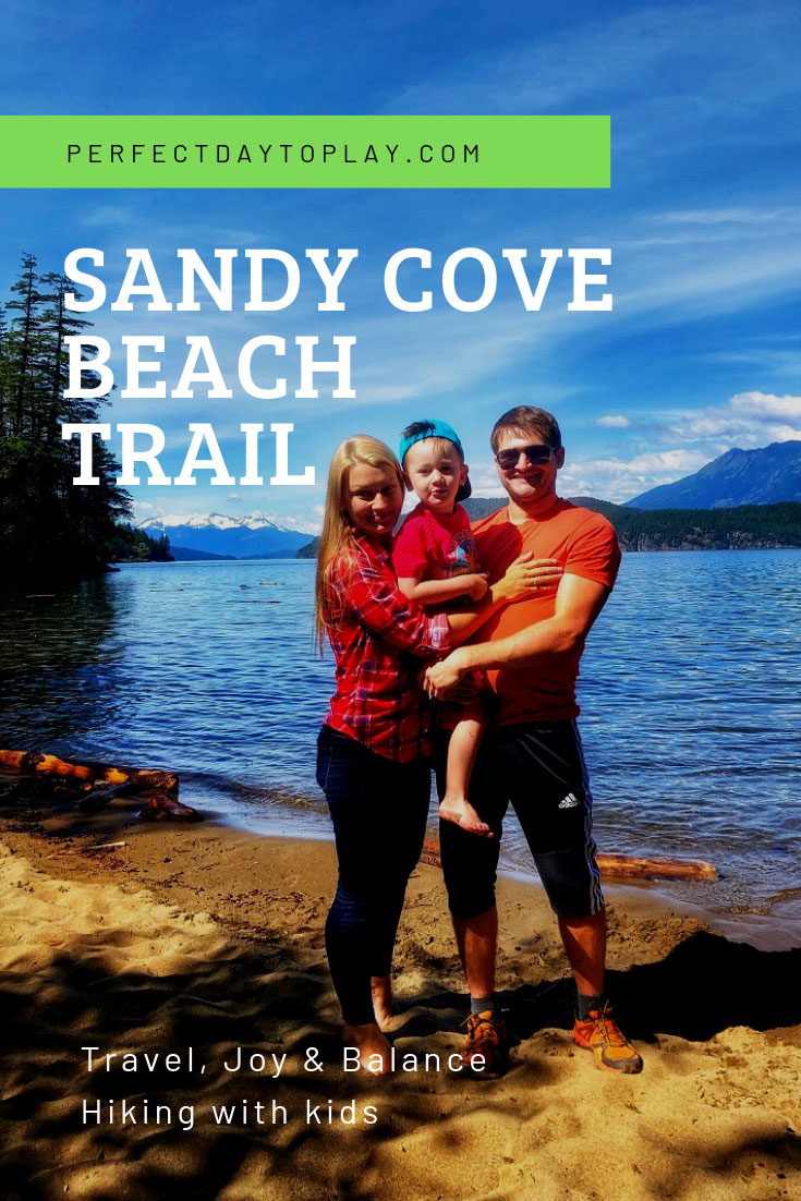 Sandy Cove Beach Trail at Harrison Lake, near Harrison Hot Springs, British Columbia Canada - pinterest pin