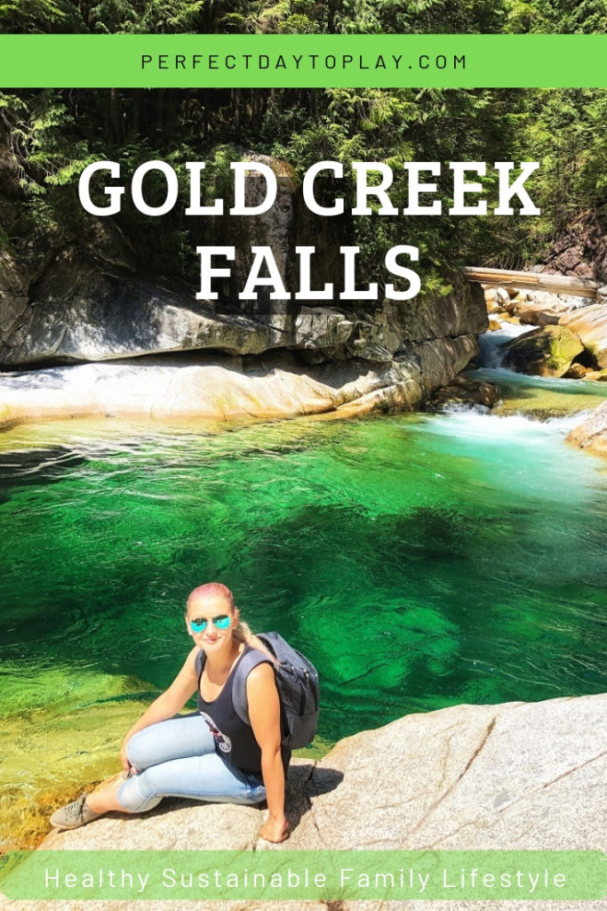 Gold Creek Falls Golden Ears Provincial Park BC - waterfalls near Maple Ridge - stroller friendly and wheelchair accessible hike - pinterest pin