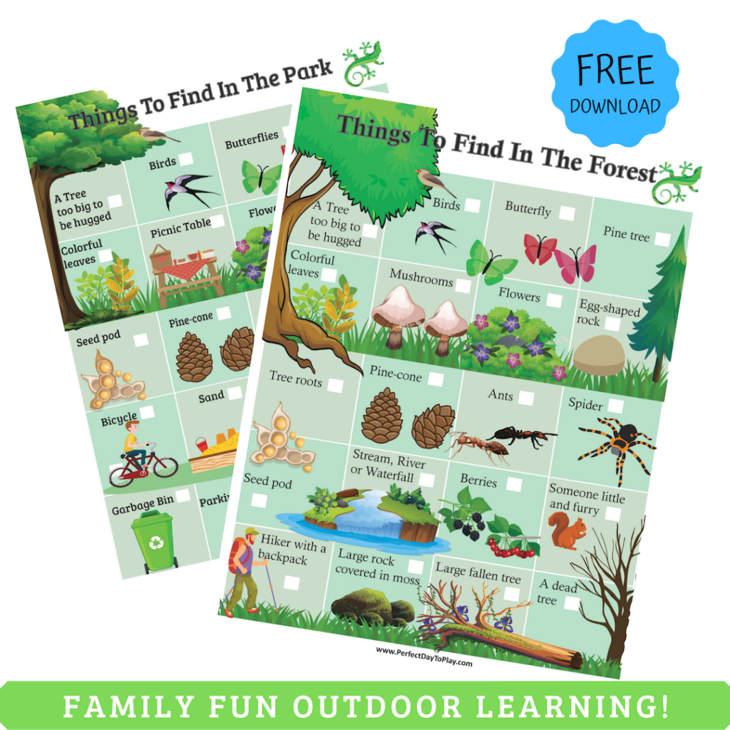 nature treasure hunt kids outdoor activities printable sheets free download transparent