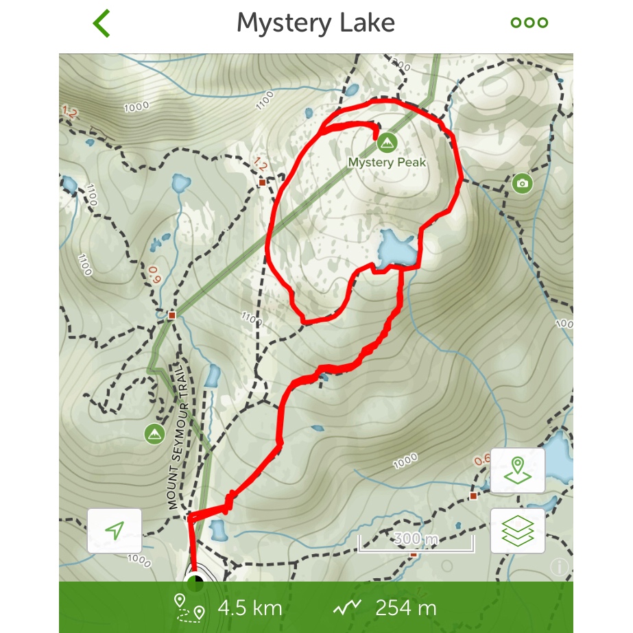 PerfectDayToPlay - Mt. Seymour Mystery Lake hike to-do - original trail map AllTrails