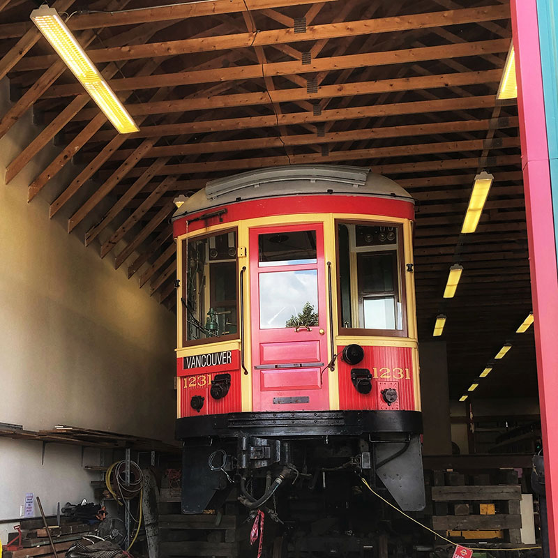 Old train - historic electric car restoration works at the train museum - PerfectDayToPlay