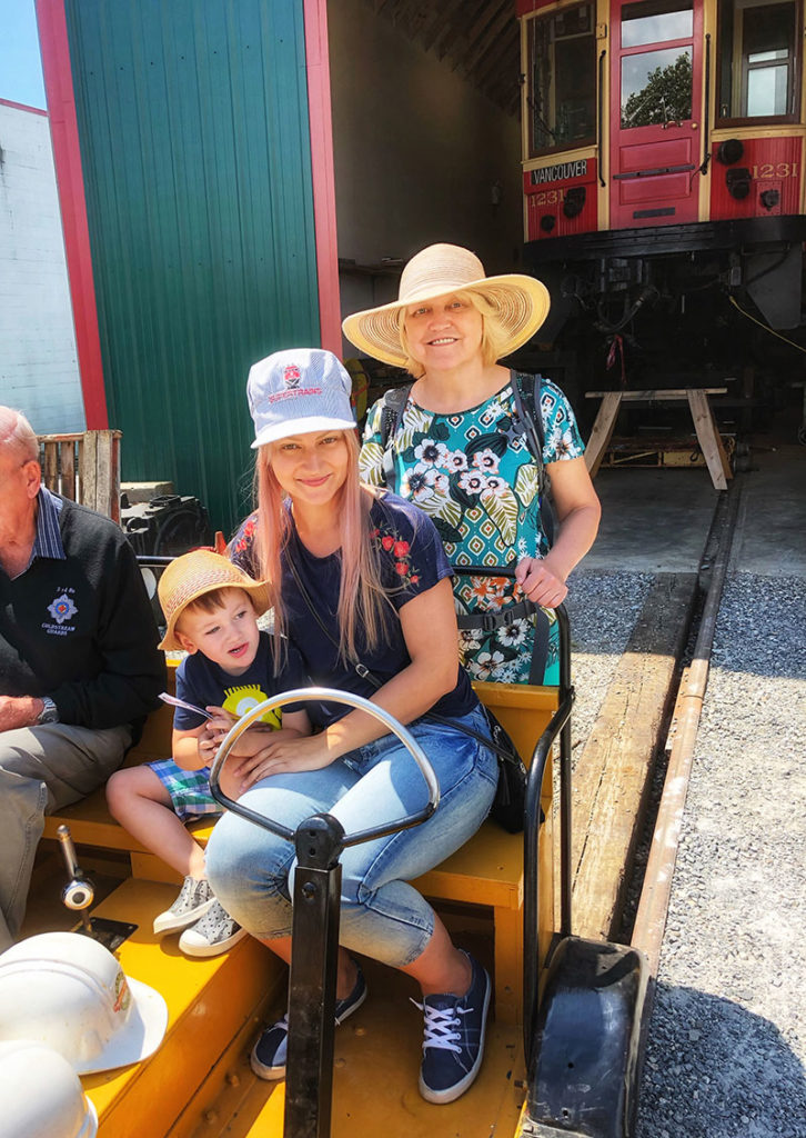service cart ride experience at the Fraser Valley Heritage Railway museum