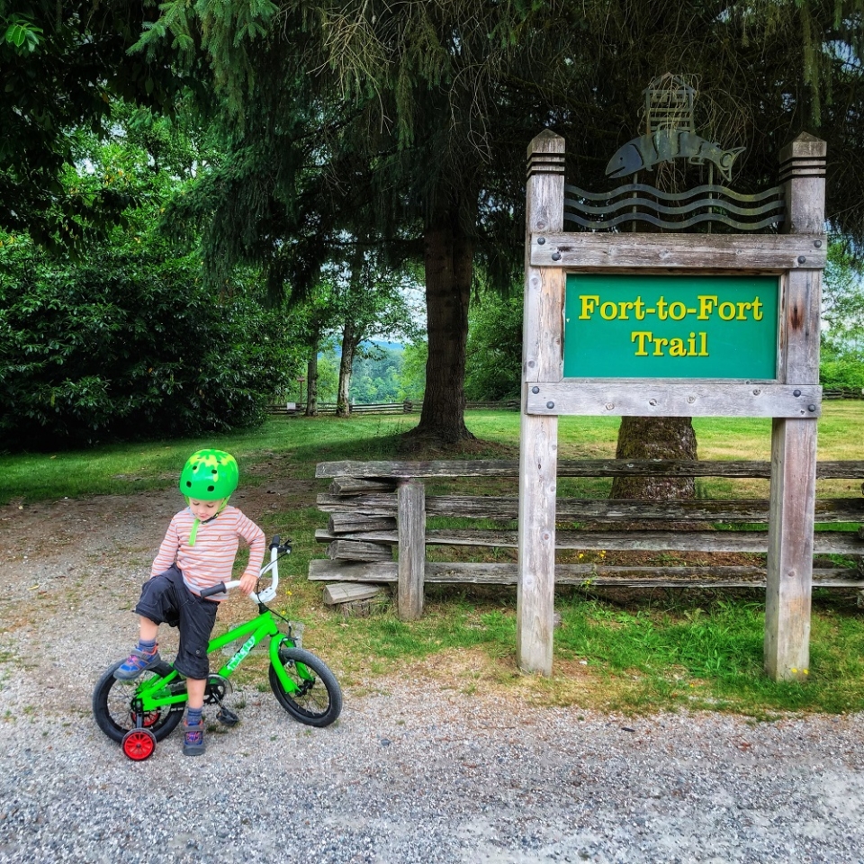 Fort to Fort Fun & Easy Bike Trail Near Langley Even a Toddler Can Do!