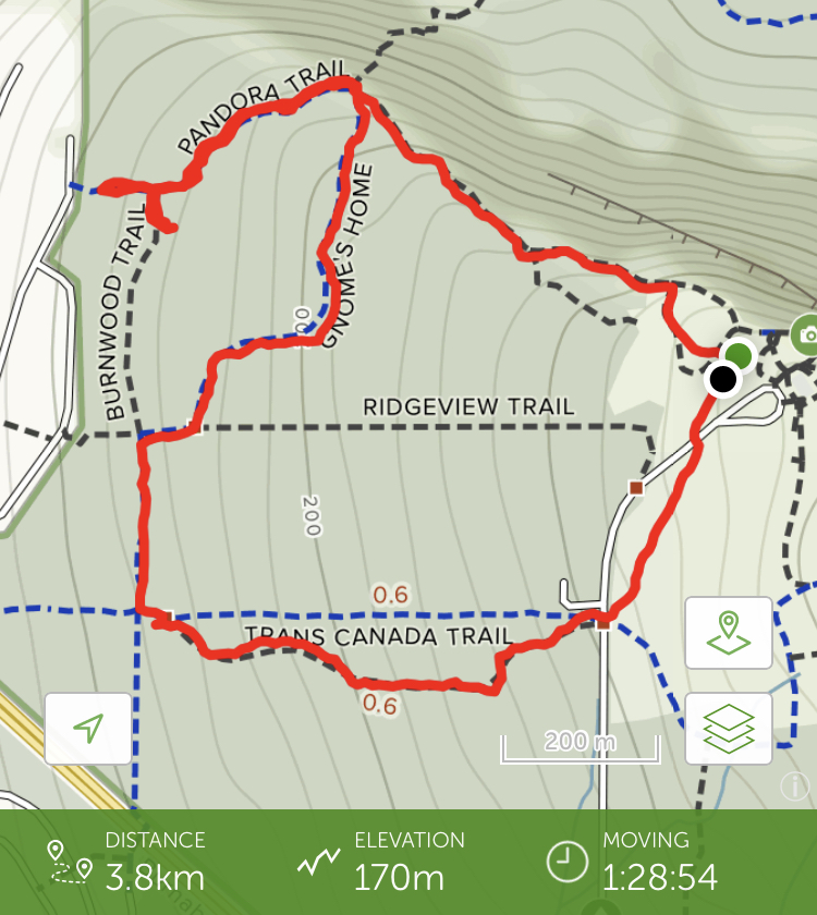 Burnaby Mountain Trail Map from AllTrails