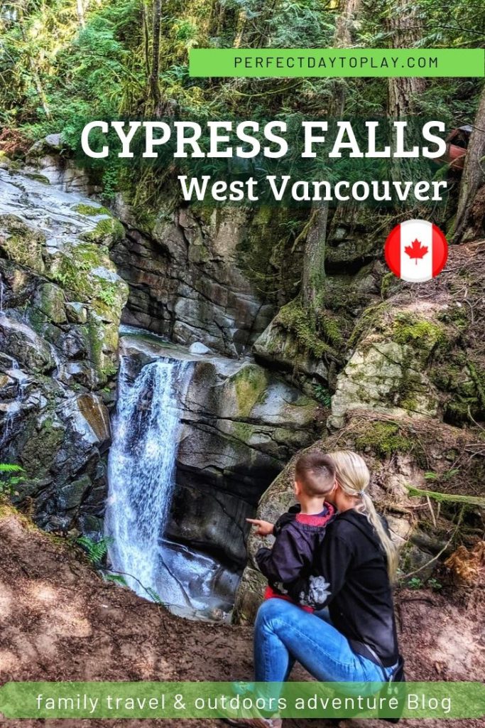 West Vancouver waterfalls hiking trail - Cypress Falls Park Pinterest PIN
