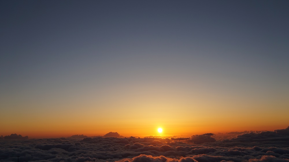 stunning sunset over Haleakala Volcano in Maui Hawaii, USA