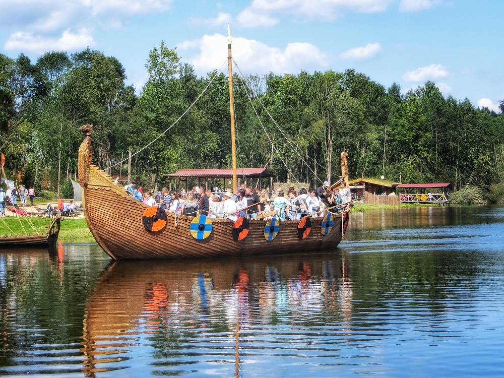 Sula near Minsk Belarus - viking ship ride