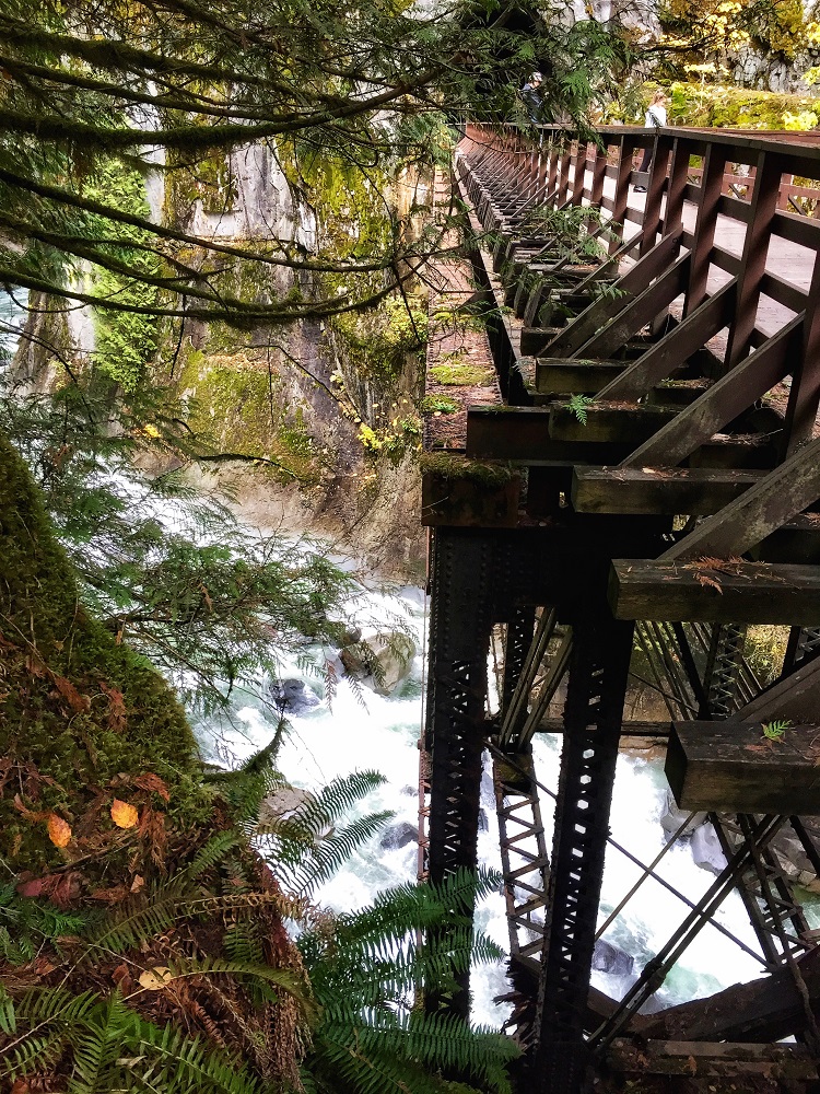 Old Kettle Valley Railroad - trestles over Coquihalla River - section of Hope-Nicola Valley Trail Loop - kids-friendly hikes in Fraser Valley