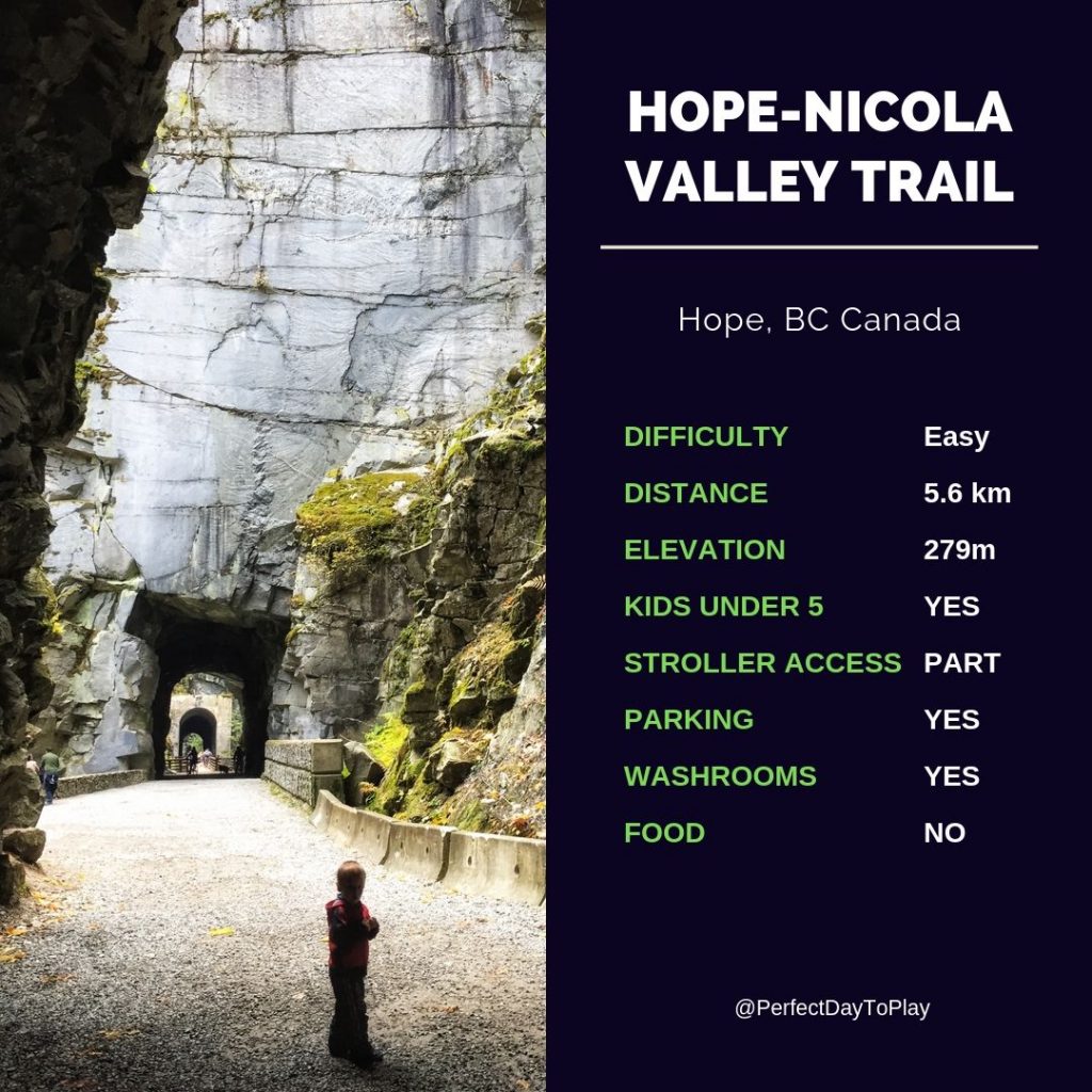 Hope-Nicola Valley Trail & Othello Tunnels hike - quick facts
