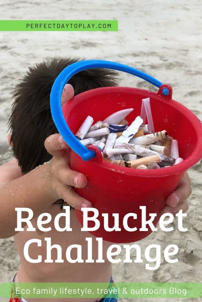Red Bucket Challenge - Ocean Beach Cleanup Action - Cigarette Pollution PN