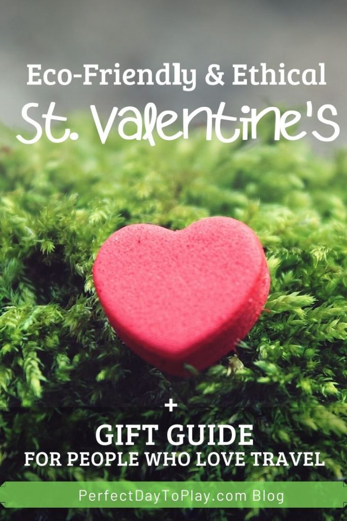 St. Valentine’s Day eco-friendly, ethical gift ideas for people who love travel, sustainable products on Amazon. Pinterest Pin