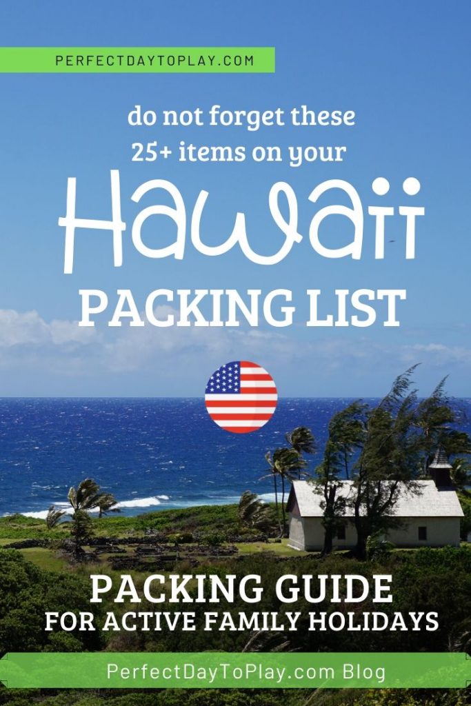 Hawaii Packing List For Active Family Holidays, What to pack to Maui pinterest pin