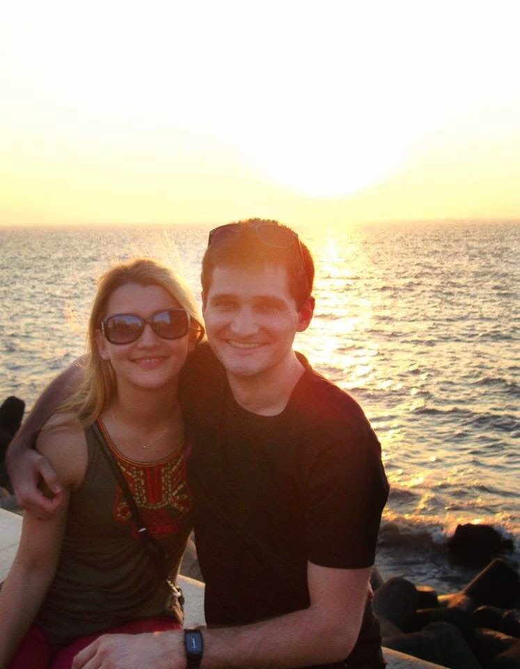 Couple enjoying Goa sunset 