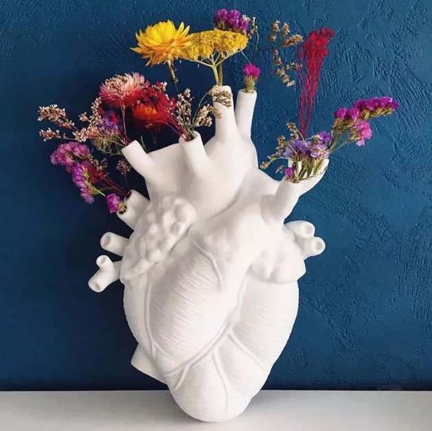 St Valentines gift idea product Etsy - heart-shaped vase