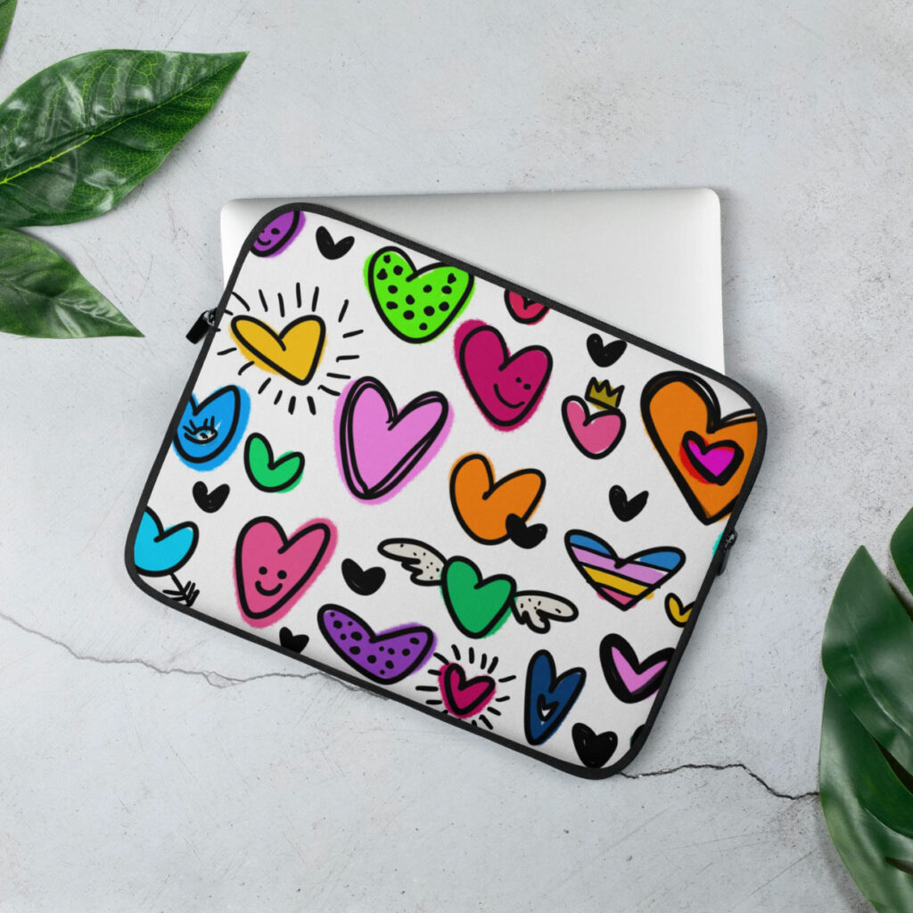 st valentines gift idea hearts laptop bag product Etsy