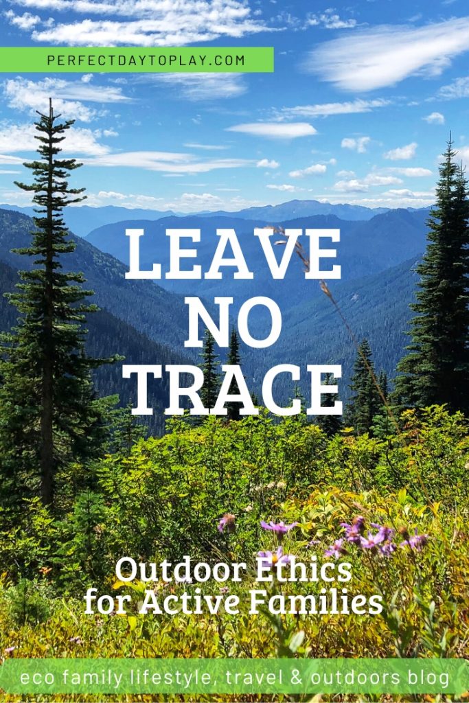 Leave No Trace Principles and outdoor ethics for family hiking and camping Pinterest Pin