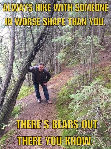 Hiking Meme, hiking joke, funny hiking quote
