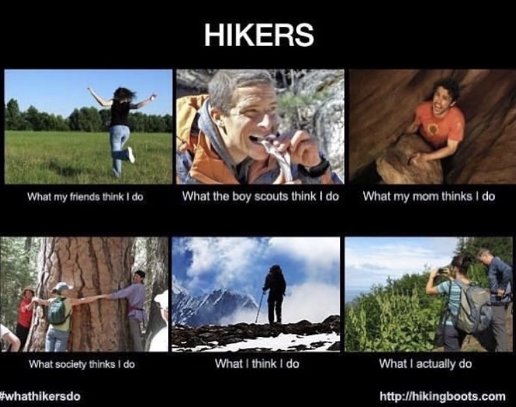 Hiking Meme, hiking joke, funny hiking quote