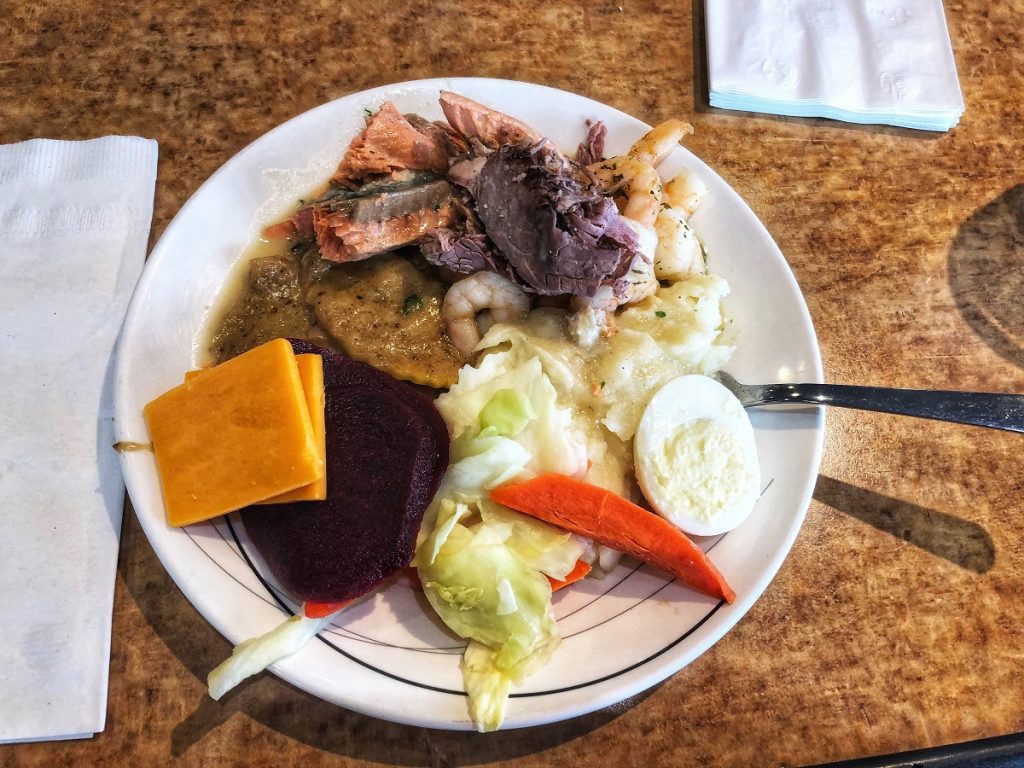 plate full of food at BC Ferry Pacific Buffet