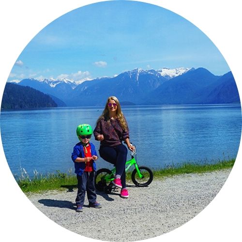 Active kids in British Columbia - biking with family