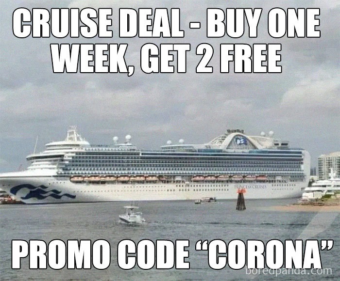 2020 cruise deals - quarantine travel joke