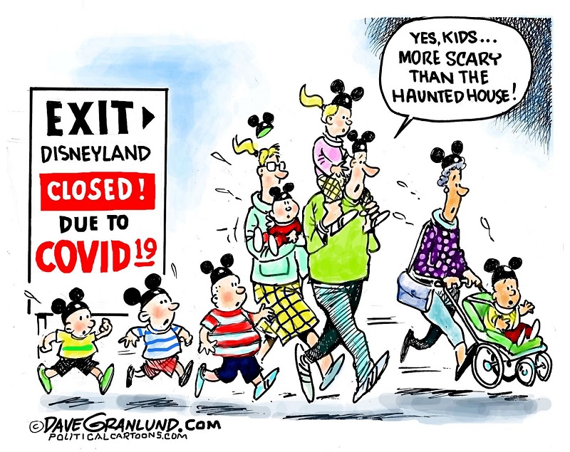 Disneyland closed due to covid19 cartoon