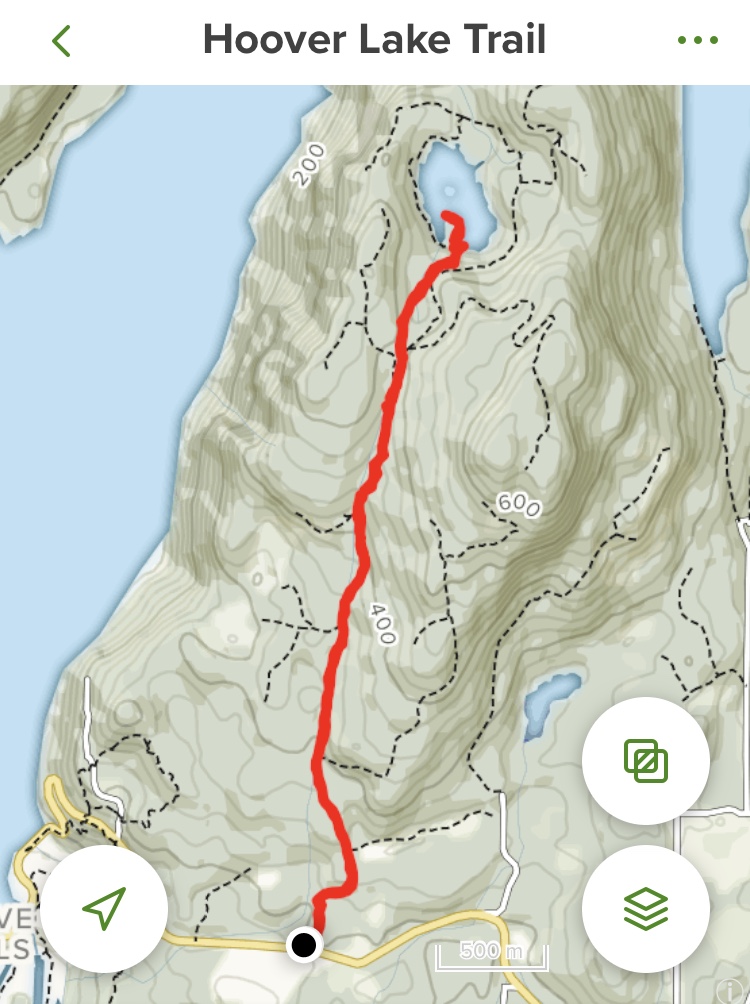 Hoover Lake hiking trail map