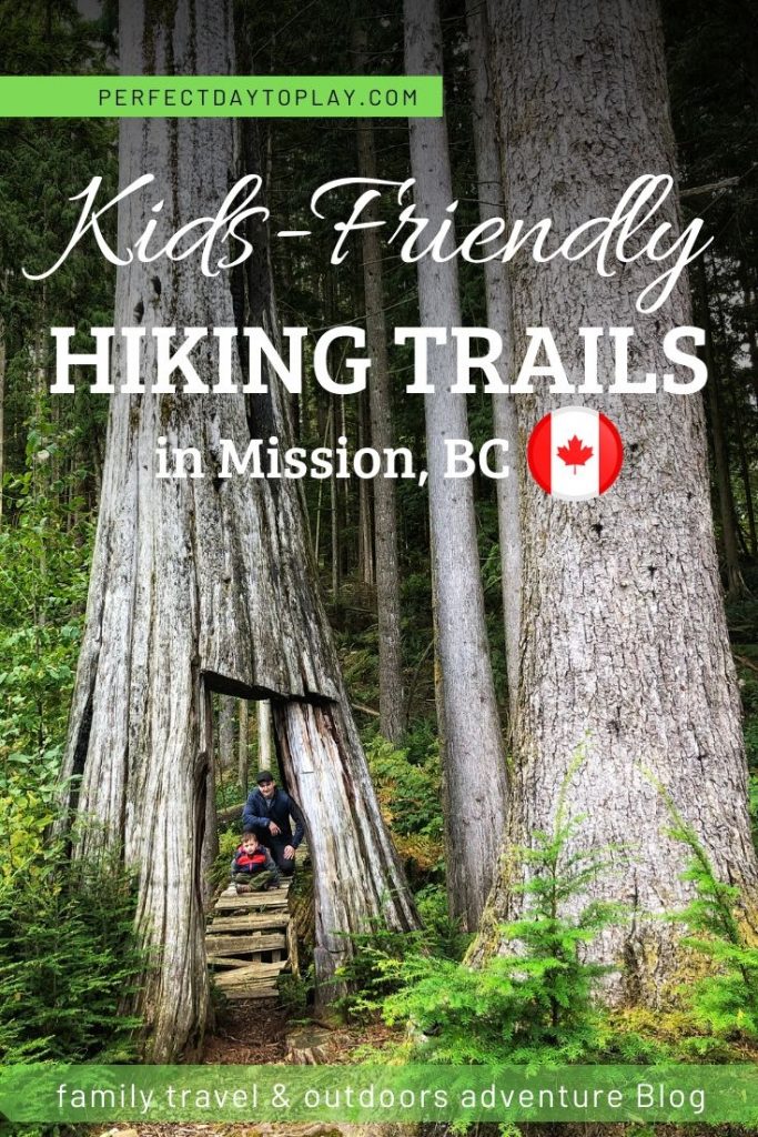 Hikes in Mission BC, easy kids-friendly hiking trails in Mission - pinterest pin