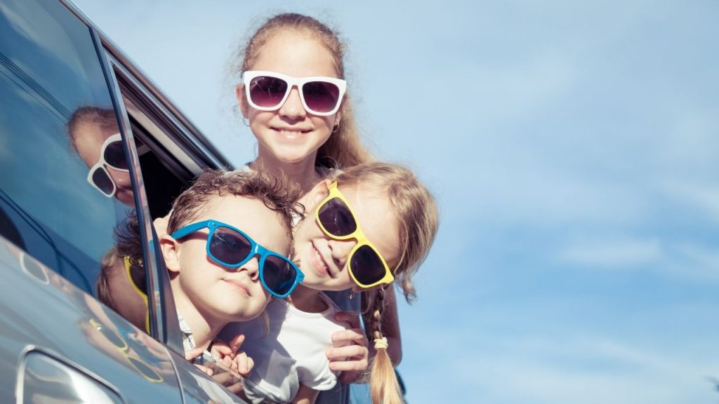 three kids in sunglasses