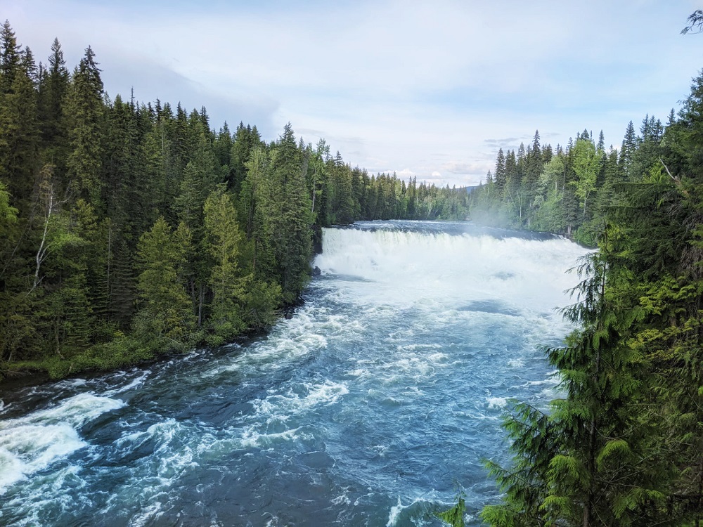 Dawson Falls at Wells Gray Provincial Park - view from a distance