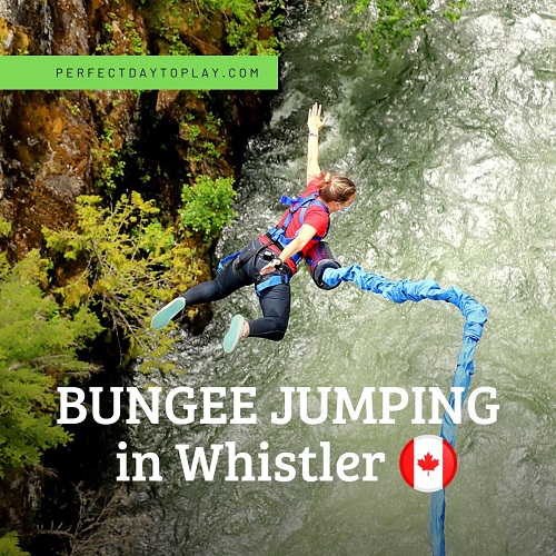 Whistler bungee jumping off the highest bridge in British Columbia, Canada - Feature
