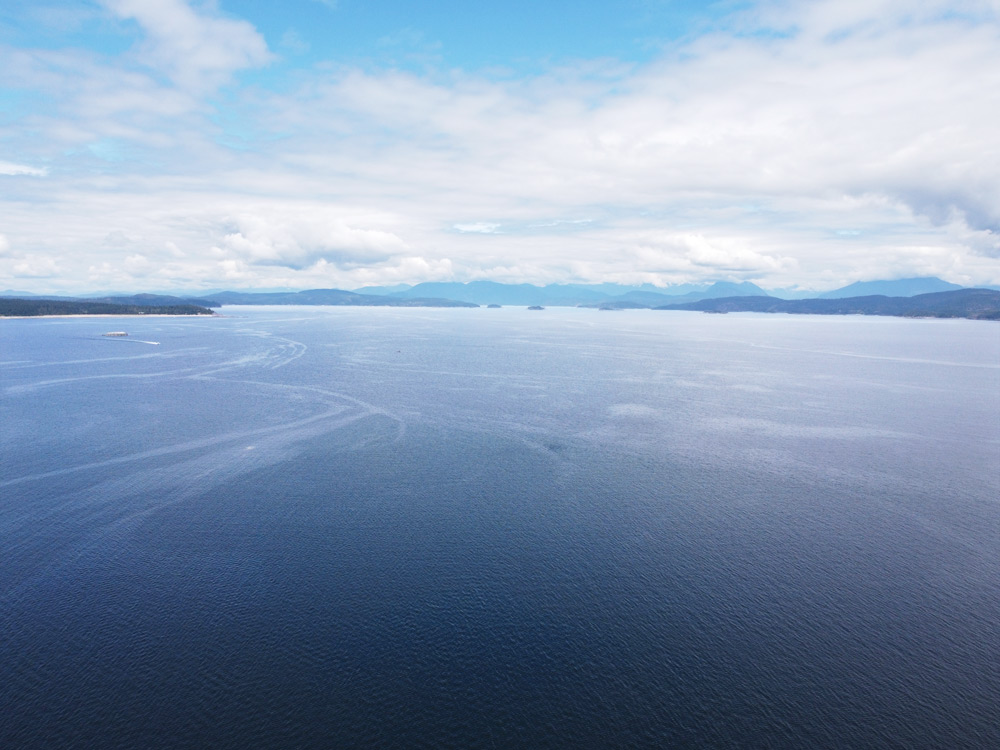 desolation sound as seen from a drone in Lund BC