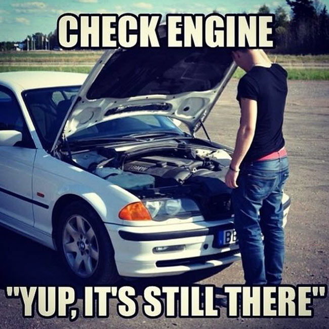 engine broke down on a road trip meme