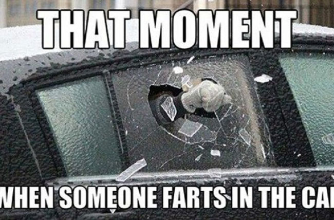 that moment when someone farts in a car funny road trip meme