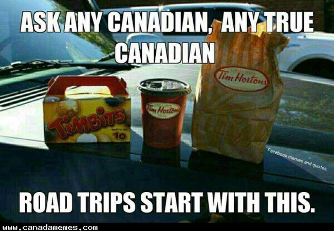 true canadian road trip food meme