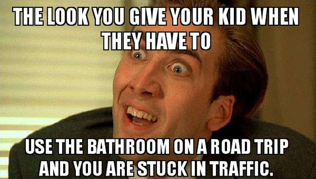 when my kids need to pee in traffic funny family travel