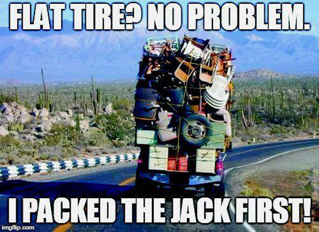 flat tire on a family road trip funny meme