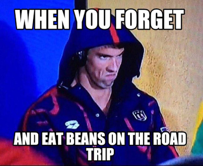 eating beans before a road trip funny