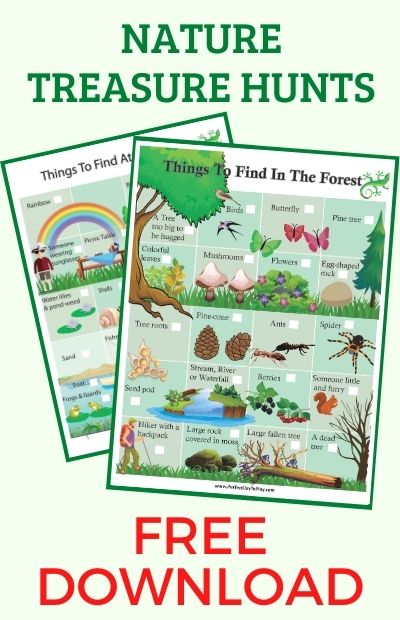 nature treasure hunt kids outdoor activities printable sheets free download vertical