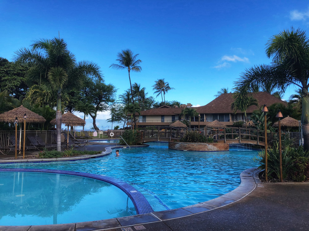 aston maui kaanapali villas swimming pool area during covid restrictions in Hawaii