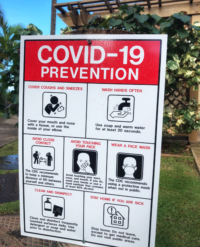 Maui Hawaii covid safety sign