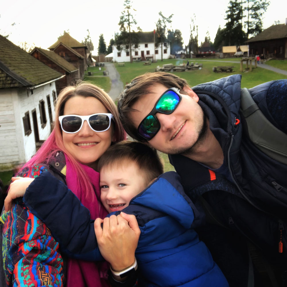 travel family visiting historic Fort Langley site