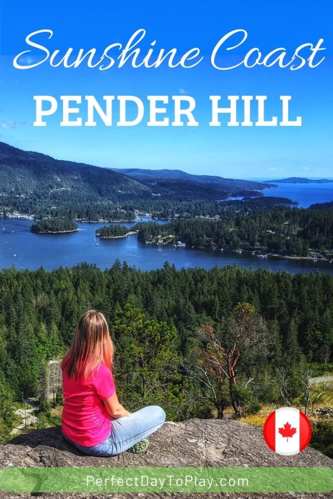 Pender Hill hike in Madeira Park on Sunshine Coast BC Canada pinterest pin trail