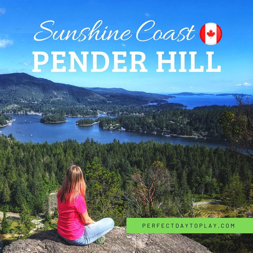 Pender Hill hike in Madeira Park on Sunshine Coast BC Canada feature