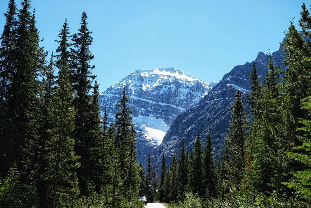 Mount Edith Cavell as seen from the Cavell Road
