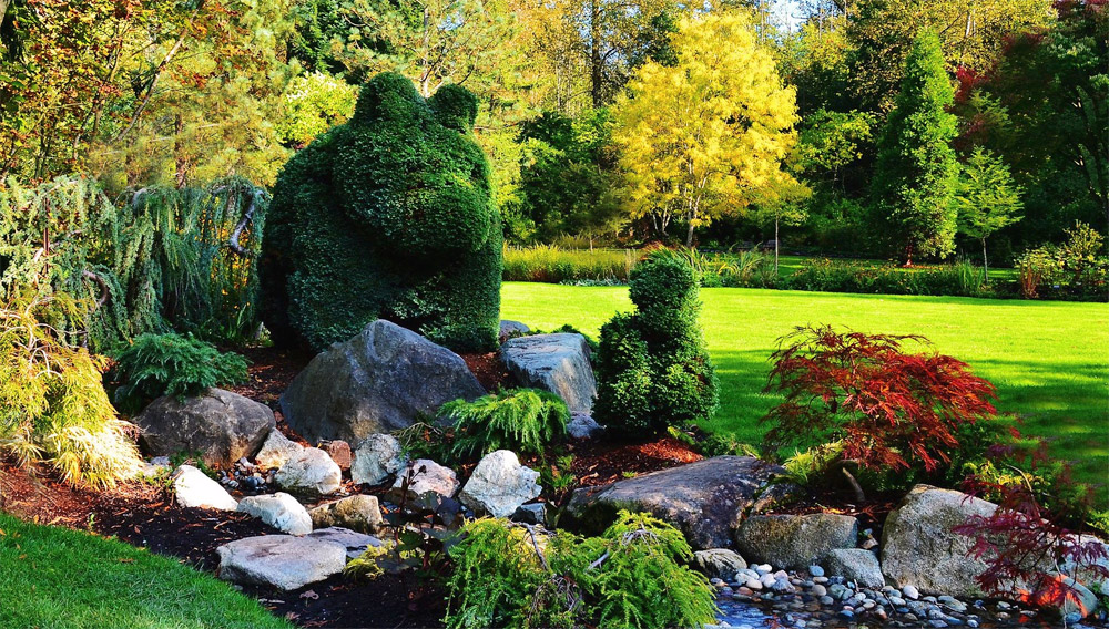 Bear landscape art at Bear Creek Park in Surrey British Columbia