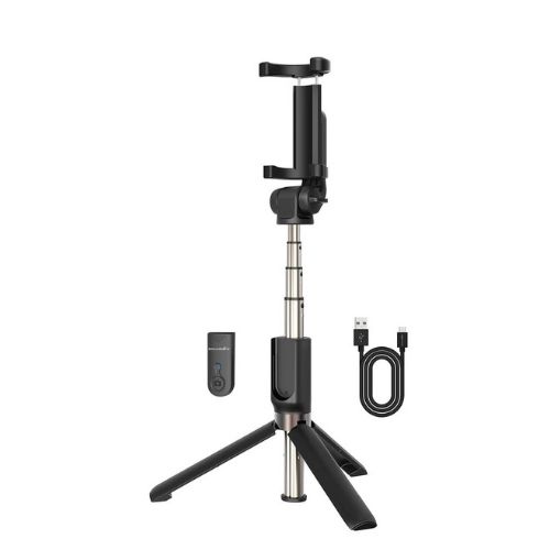 Product selfie stick with bluetooth and tripod
