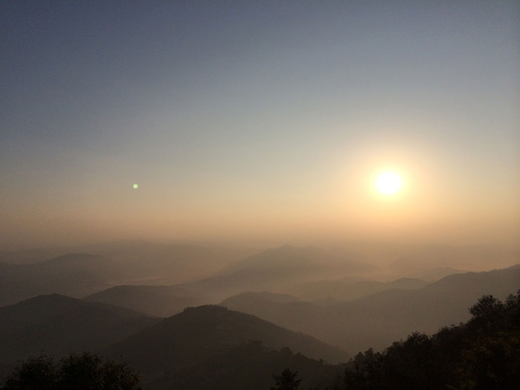 early sunrise over Himalayan mountains