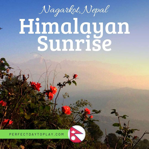 Sunrise over Himalayan mountains in Nagarkot, Nepal - feature